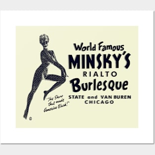 Vintage Minsky's World Famous Burlesque Chicago Posters and Art